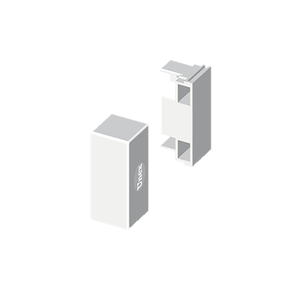 Tapa final de 16x50 mm Unex en U24X color blanco
