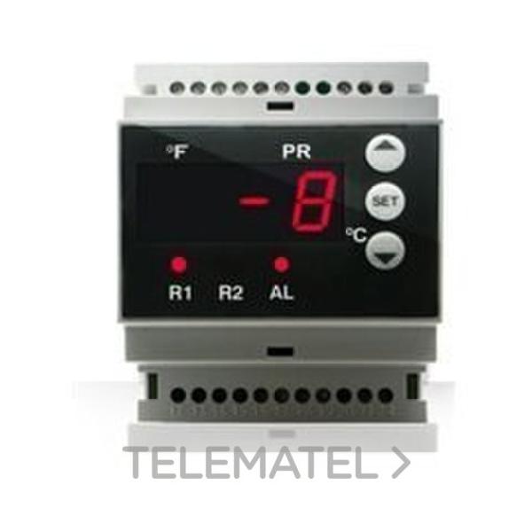 TERMOSTATO 230V 2 RELS SONDA NTC DIN