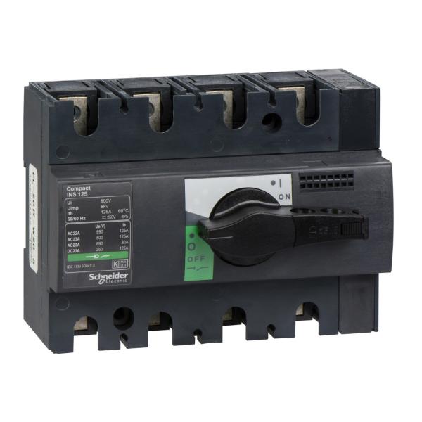 INTERRUPTOR / SECCIONADOR COMPACT 125A 4P EMPOTRABLE NEGRO