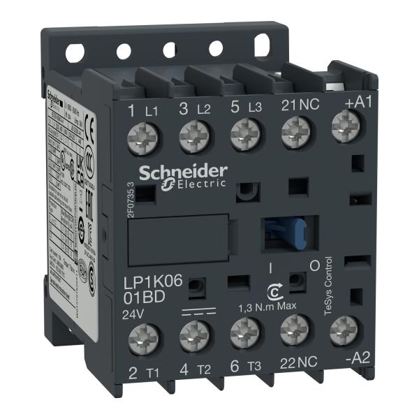 Contactor TeSys K - 3P(3 NA) - AC-3 - <= 440 V 6 A - 24 V bobina CC