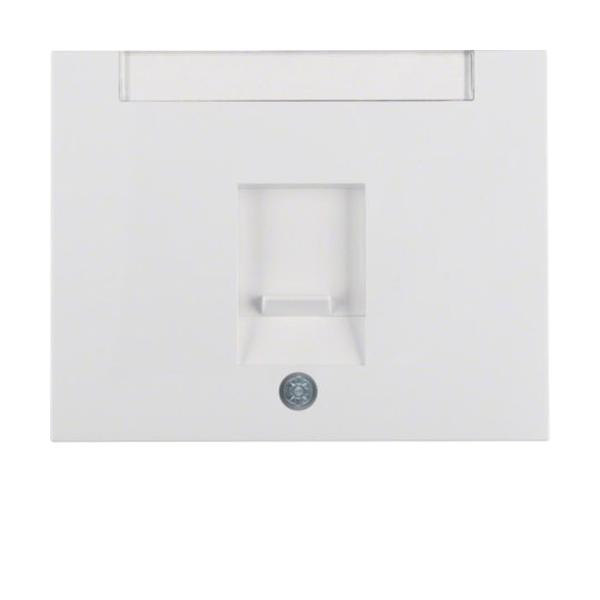 PLACA CENTRAL CON PERSIANA PORTARÓTULOS CON 1 MÓDULO K1 BLANCO POLAR