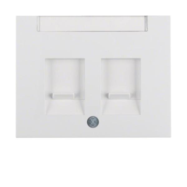 PLACA CENTRAL CON PERSIANA PORTARÓTULOS CON 2 MÓDULOS K1 BLANCO POLAR