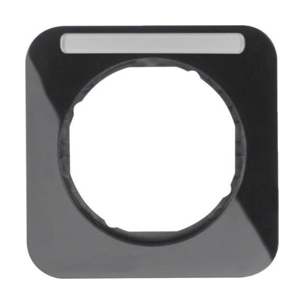 MARCO R1 CON 1 ELEMENTO CON PORTAETIQUETAS NEGRO BRILLO