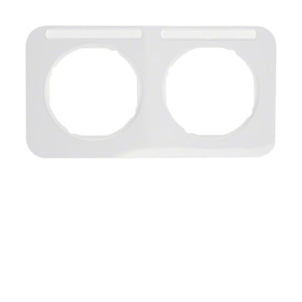 MARCO R1 CON 2 ELEMENTOS HORIZONTALES PORTAETIQUETAS BLANCO POLAR BRILLO