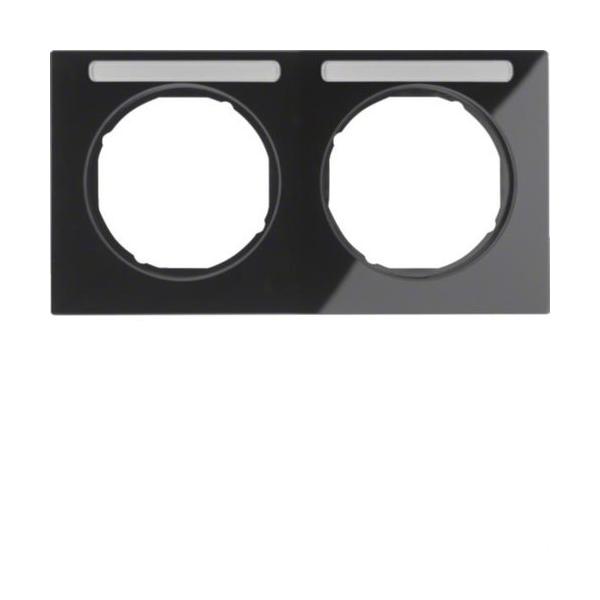 MARCO R3 CON 2 ELEMENTOS HORIZONTALES PORTAETIQUETAS NEGRO BRILLO