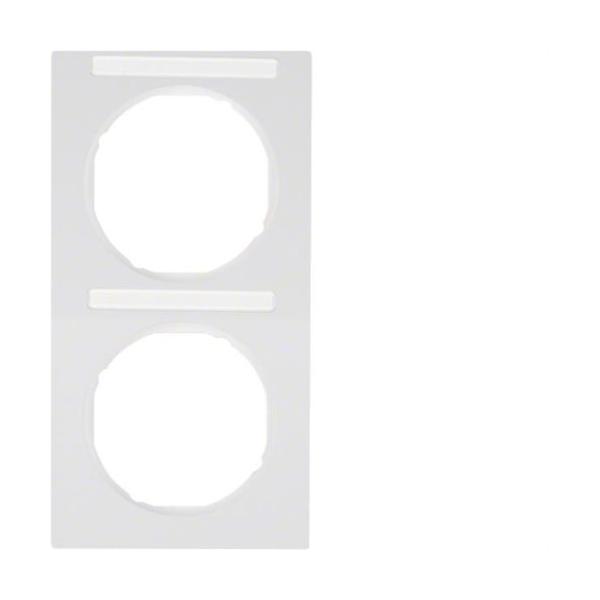 MARCO R3 CON 2 ELEMENTOS VERTICALES PORTAETIQUETAS BLANCO POLAR BRILLO