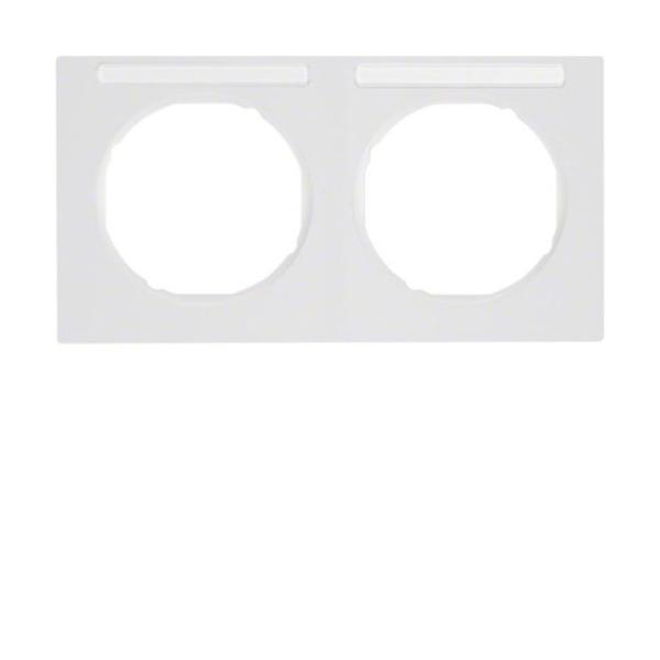 MARCO R3 CON 2 ELEMENTOS HORIZONTALES PORTAETIQUETAS BLANCO POLAR BRILLO