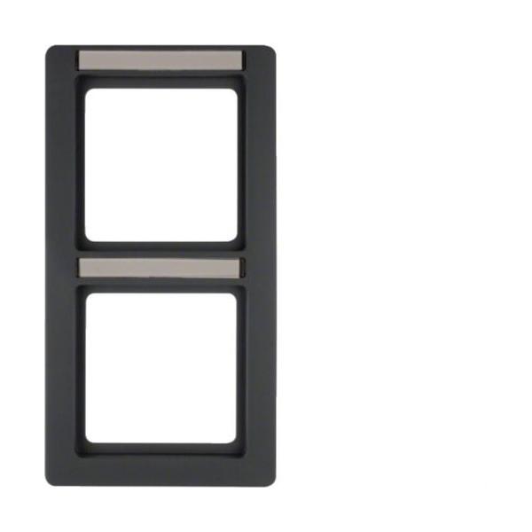 MARCO CON 2 ELEMENTOS VERTICAL Q.1 PORTAETIQUETAS ANTRACITA ATERCIOPELADO