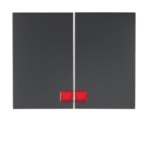 TECLA CON LENTE PARA MECANISMO DOBLE K1 ANTRACITA