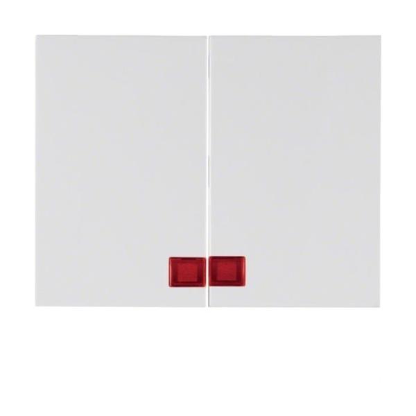 TECLA SIN LENTE PARA MECANISMO DOBLE K1 BLANCO POLAR BRILLO