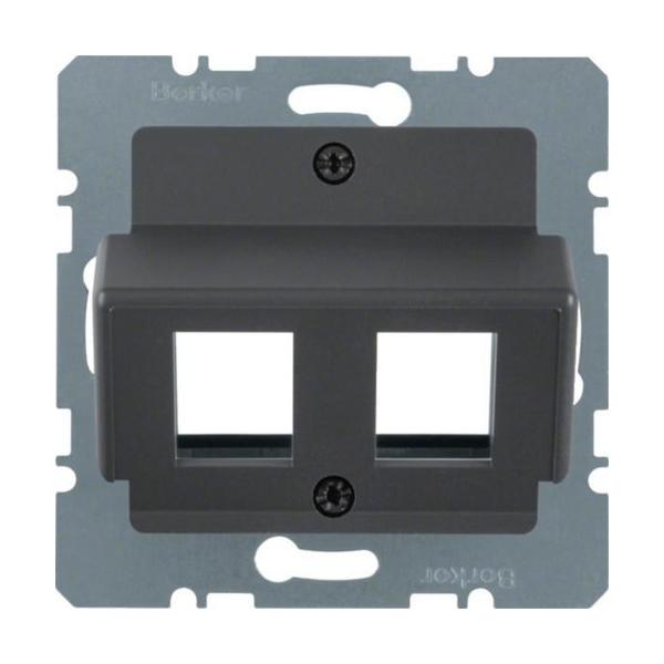 PLACA CENTRAL MODULAR RJ45 AMP K1/B1/B3/B7 ANTRACITA