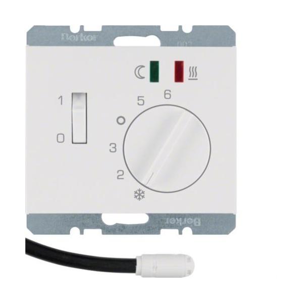 PLACA TERMOSTATO SUELO RADIANTE INTERRUPTOR+LENTE MECANISMO K1 BLANCO POLAR