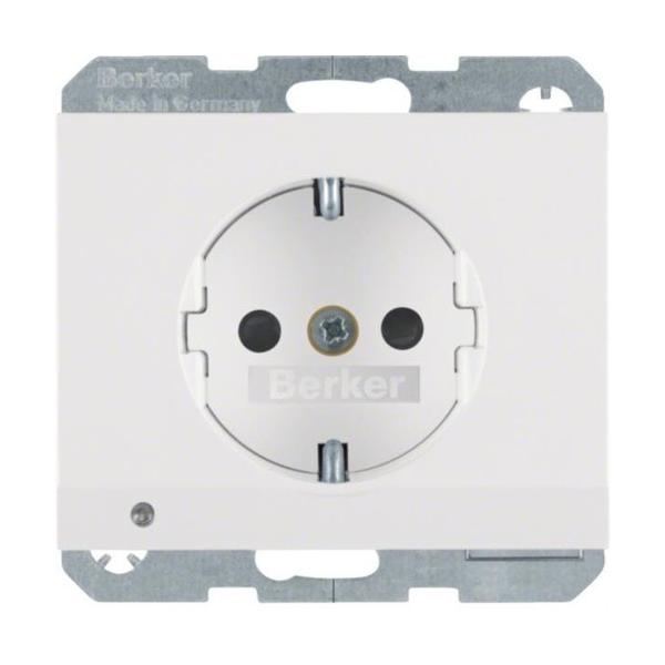 TOMA SCHUKO K1 LED ORIENTACIÓN BLANCO POLAR BRILLO