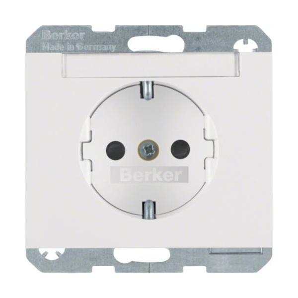 TOMA CORRIENTE CON PORTARÓTULO RÁPIDO CON DISPOSITIVO K1 BLANCO POLAR