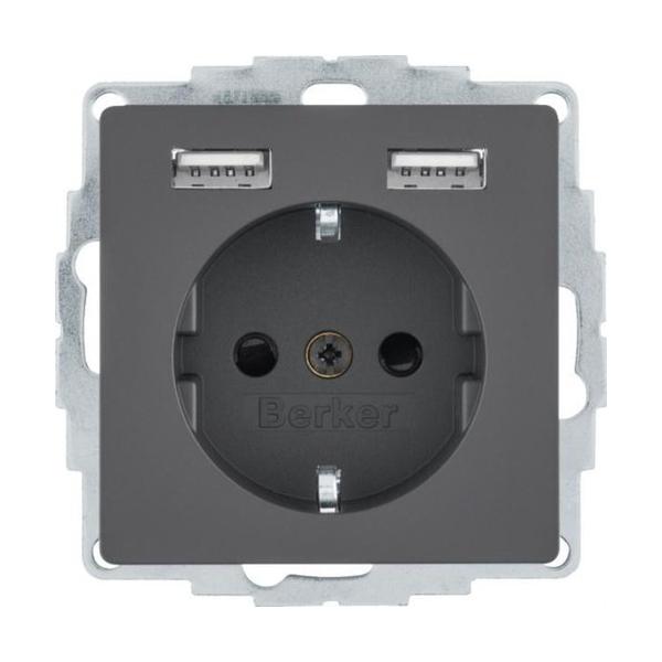 TOMA SCHUKO/USB Q.X ANTRACITA