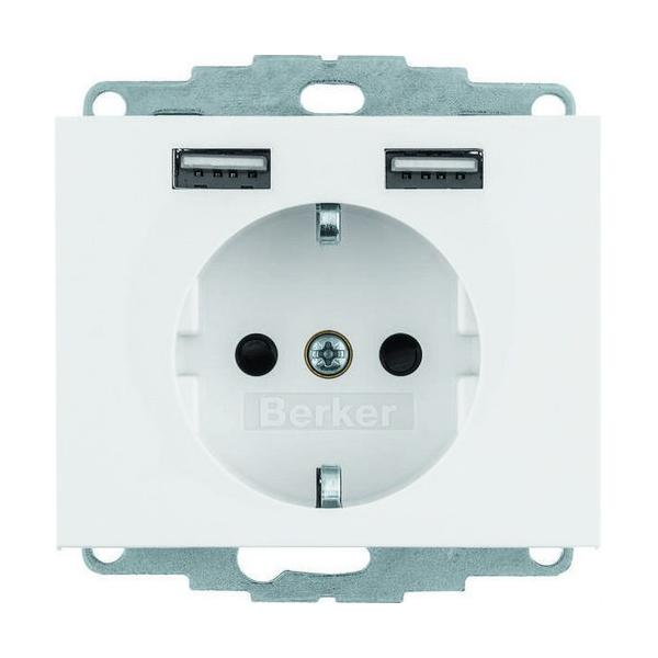 TOMA SCHUKO/USB K.X BLANCO POLAR