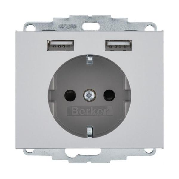 TOMA SCHUKO/USB K.X ALUMINIO