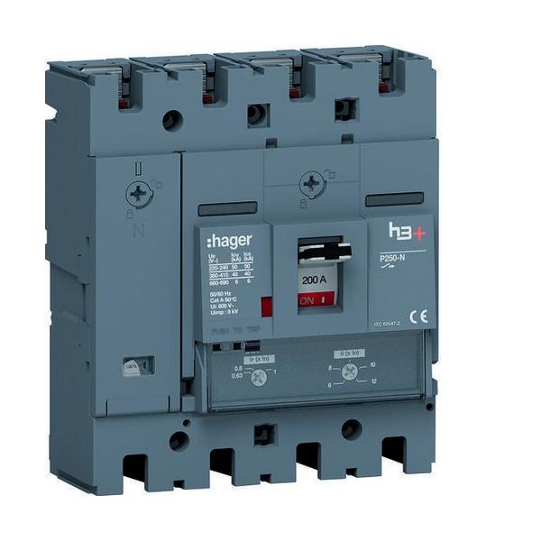 INTERRUPTOR AUTOMTICO CAJA MOLDEADA h3+ P250 4PN0-100% 200A 40kA REL TM