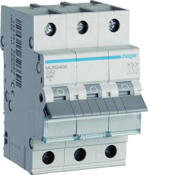 INTERRUPTOR AUTOMÁTICO 3P 40A CURVA-C 6kA