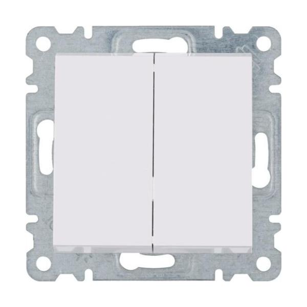 CONMUTADOR DOBLE LUMINA2 BLANCO POLAR