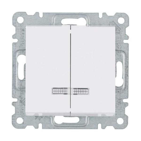 INTERRUPTOR DOBLE INDICADOR LUMINOSO LUMINA2 BLANCO POLAR