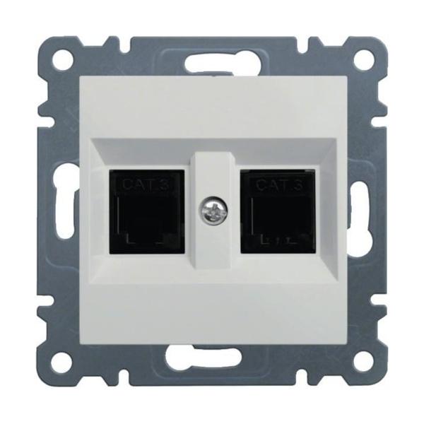 TOMA DOBLE RJ11 LUMINA2 BLANCO POLAR