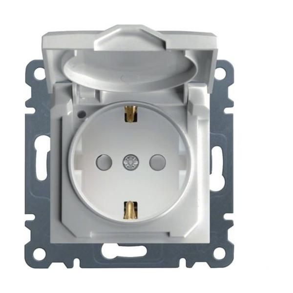 TOMA SCHUKO CON TAPA LUMINA2 BLANCO POLAR