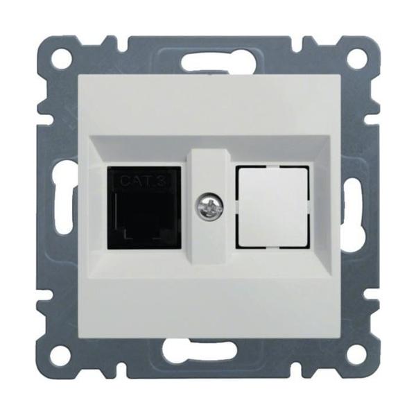 TOMA SIMPLE RJ11/RJ12 LUMINA2 BLANCO POLAR