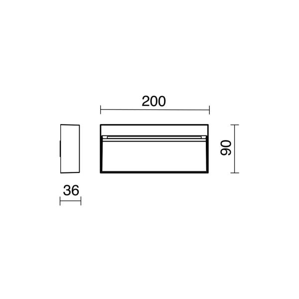 APLIQUE ASIMTRICO ABAR IP54 LED SMD 7W 780lm CRI80 3000K 60 NEGRO