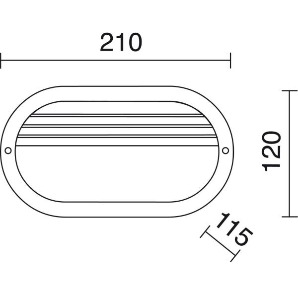 APLIQUE FAR OVAL SMALL IP44 E27 12W GRIS