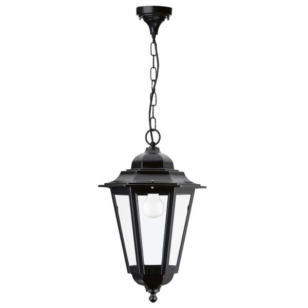 LUMINARIA SUSPENDIDA CLSICA ELITE 6 IP43 E27 42W CRISTAL MATIZADO NEGRO