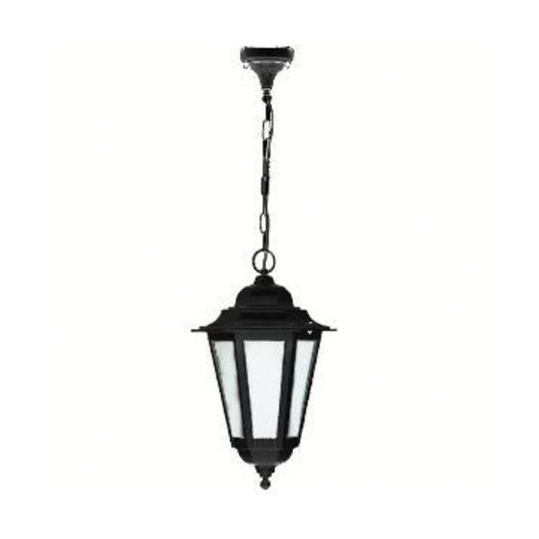 LUMINARIA SUSPENDIDA CLSICA ELITE 6 IP43 E27 42W CRISTAL TRANSPARENTE NEGRO