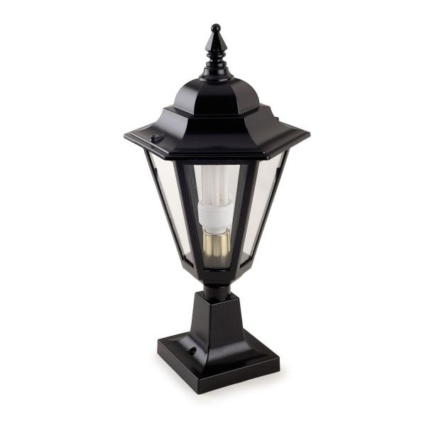 BALIZA CLSICA ELITE 6 IP43 E27 42W 520mm CRISTAL MATIZADO NEGRO