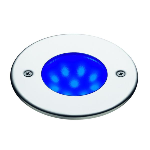 EMPOTRABLE SUELO 9 LEDS AZUL DIFUSOR POLICARBONATO NAT-LED CROMO