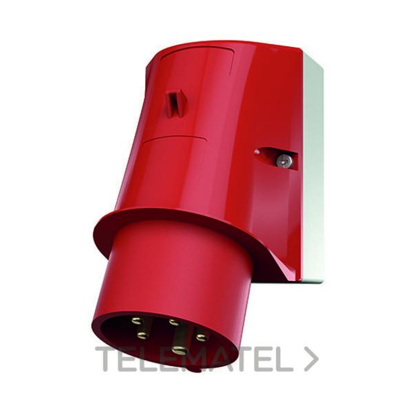 CLAVIJA MONTADA EN LA PARED CON INVERSOR DE FASE 32A 5P 6H 400V, ROJO