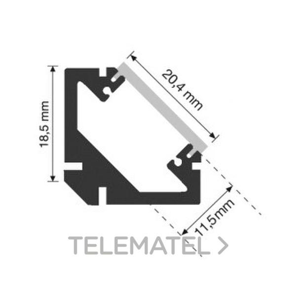 PERFILES EN ALUMINIO MONTAJE ANGULAR 45 2m IP68 PARA DURASTRIP