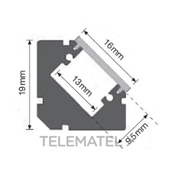 PERFILES EN ALUMINIO MONTAJE ANGULAR 45 2m IP20 PARA DURASTRIP