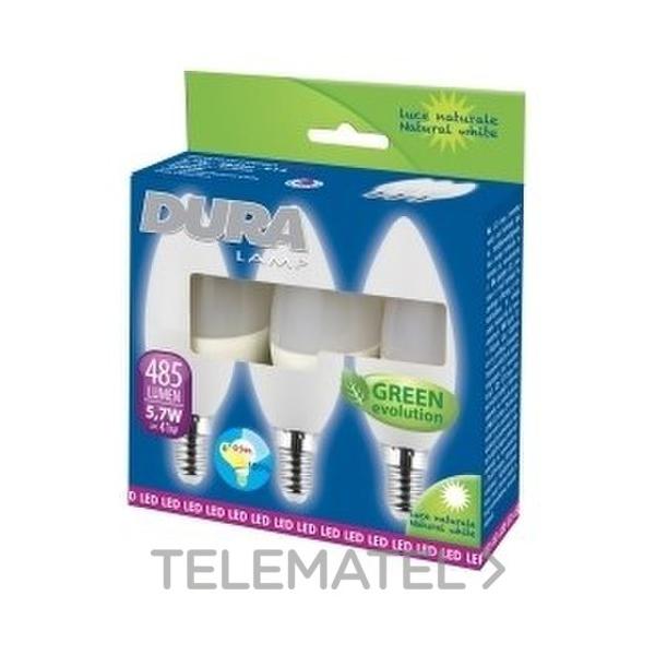 LMPARA LED TRIPACK VELA E14 5,7W 230V LUZ CLIDA