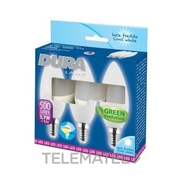 LMPARA LED TRIPACK VELA E14 5,7W 230V LUZ FRA