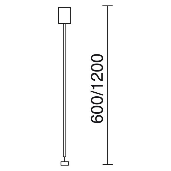 TIJA SUSPENSIÓN 600mm PARA CARRIL DALI 3E BLANCO