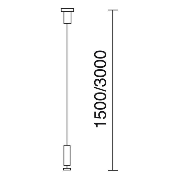 CABLE ACERO 1500mm PARA CARRIL EUTRAC DALI GRIS