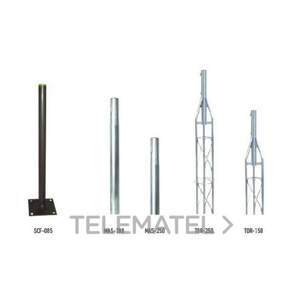 MÁSTIL CARRAQUEADO MAS-250 ACE.ZN.2,5m LONG.X 35mm Ø ESP.1,5 mm