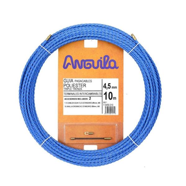 PASACABLES POLIÉSTER TRIPLE TRENZA DIÁMETRO 4,5mm 10m AZUL