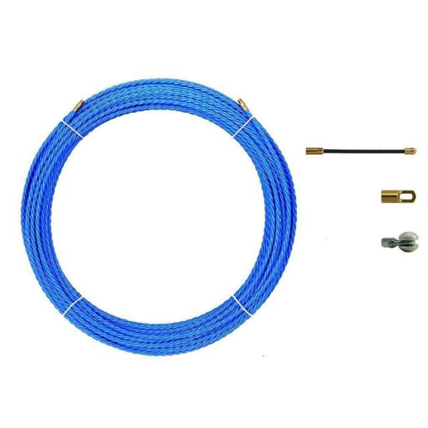 PASACABLES POLIÉSTER TRIPLE TRENZA DIÁMETRO 6mm 30m AZUL