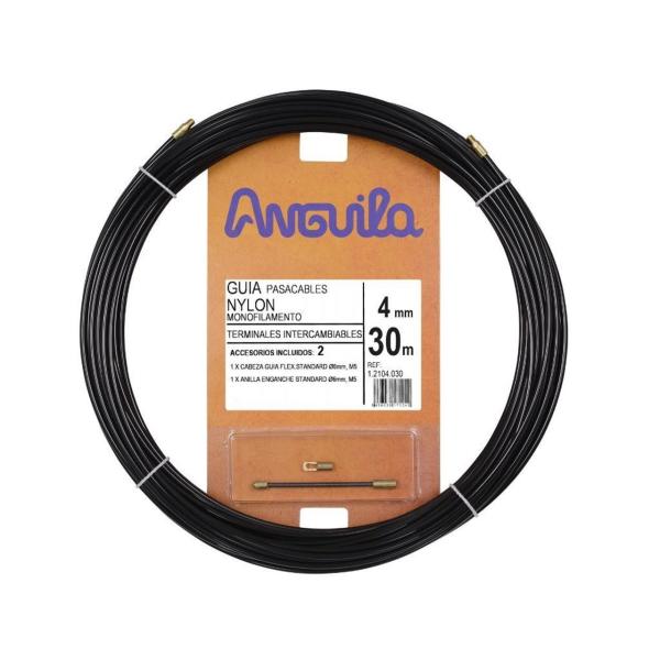 PASACABLES INTERCAMBIABLE NYLON 4mm 30m NEGRO