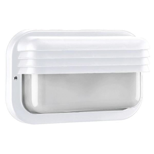 PLAFN PRIMA E-27 RECTANGULAR HORIZONTAL CON REJA ARRIBA BLANCO