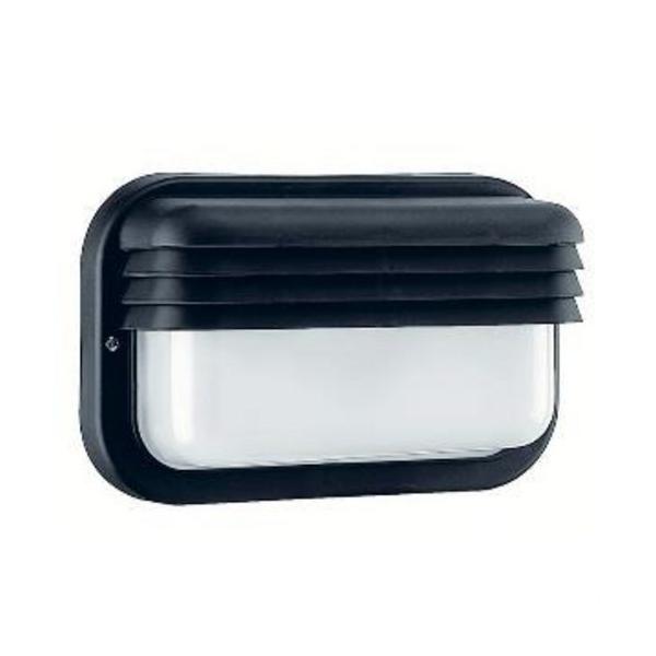 PLAFN PRIMA E-27 RECTANGULAR HORIZONTAL CON REJA ARRIBA NEGRO