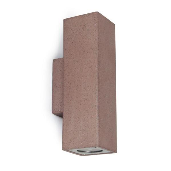 APLIQUE STONE SQUARE IP65 GU10 2x12W UP-DOWN CONCRETE ROJO