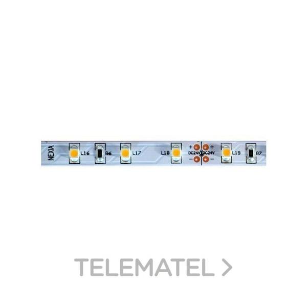 TIRA FLEXIBLE ESTANCA IP67 6 LEDS 10cm BLANCO CÁLIDA 5m