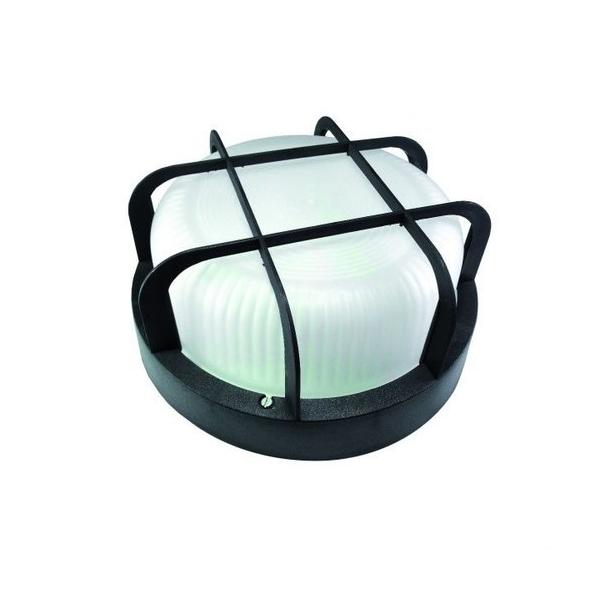 APLIQUE LED REDONDO IP44 REJILLA POLIPROPILENO NEGRO